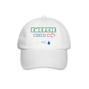 Energiewende jetzt! Erneuerbare Energie Statement - Baseballkappe - Weiß/Weiß - Vorne