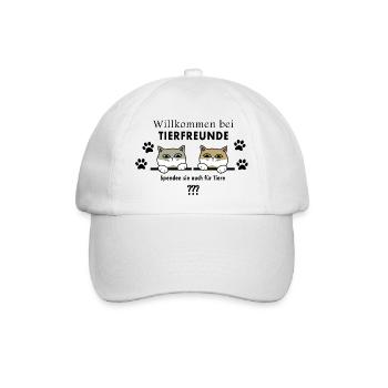 Tierfreunde Katzen - Baseballkappe - Weiß/Weiß - Vorne