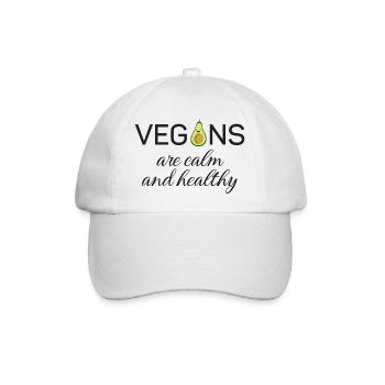 Veganer sind ruhig und gesund - Baseballkappe - Weiß/Weiß - Vorne