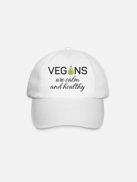 Veganer sind ruhig und gesund - Baseballkappe - Weiß/Weiß