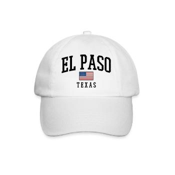 El Paso Texas Retro Shirt - Baseballkappe - Weiß/Weiß - Vorne