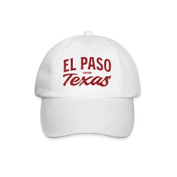 El Paso Texas Retro Script - Baseballkappe - Weiß/Weiß - Vorne
