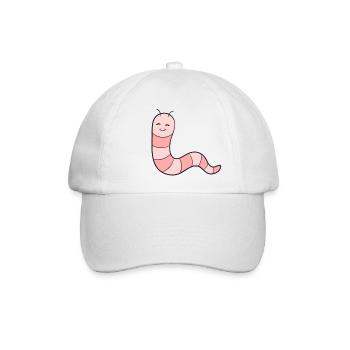 Wurm Regenwurm - Baseballkappe - Weiß/Weiß - Vorne
