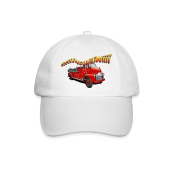 Lustiges Feuerwehrauto - Baseballkappe - Weiß/Weiß - Vorne