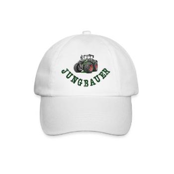 Jungbauer - Traktor Fan, Bauernhof Baby, Landleben - Baseballkappe - Weiß/Weiß - Vorne