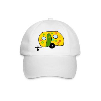 Wohnwagen Flower Power - Baseballkappe - Weiß/Weiß - Vorne