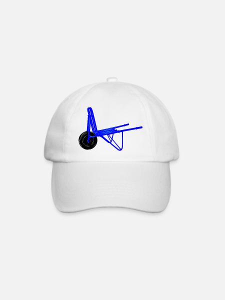 Pflasterstein-Schubkarren-Logo - Baseballkappe - Weiß/Weiß