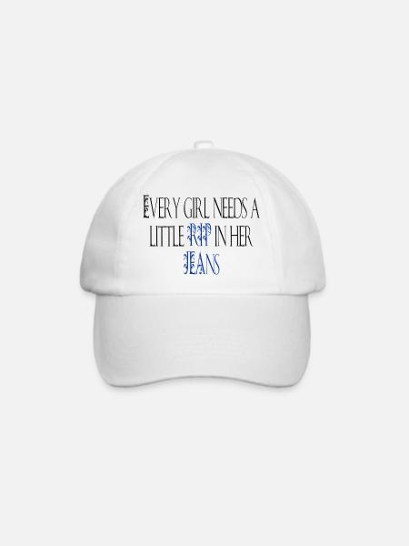 Jedes Mädchen braucht einen kleinen Riss in der Jeans - Baseballkappe - Weiß/Weiß