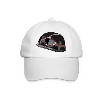 alter Motorradhelm Biker Lünette - Baseballkappe - Weiß/Weiß - Vorne