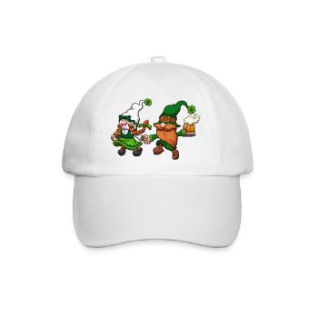 Hüpfende St. Patrick's Day Zwerge - Baseballkappe - Weiß/Weiß - Vorne
