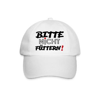Bitte nicht füttern! - Baseballkappe - Weiß/Weiß - Vorne