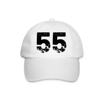 55 - Baseballkappe - Weiß/Weiß - Vorne