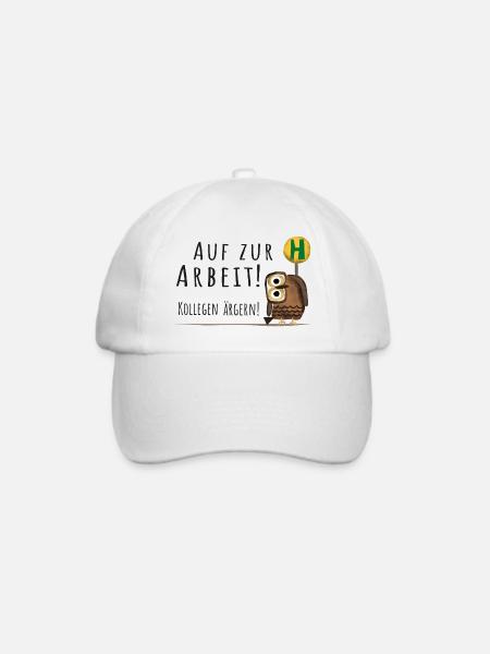 Auf zur Arbeit! Kollege, Eule, Arbeiten - Baseballkappe - Weiß/Weiß