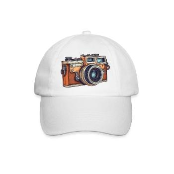 Vintage Camera - Baseballkappe - Weiß/Weiß - Vorne