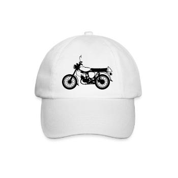 simme s50 Klassiker Moped DDR Osten Symbol icon - Baseballkappe - Weiß/Weiß - Vorne