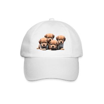 Lustige Hunde - Baseballkappe - Weiß/Weiß - Vorne