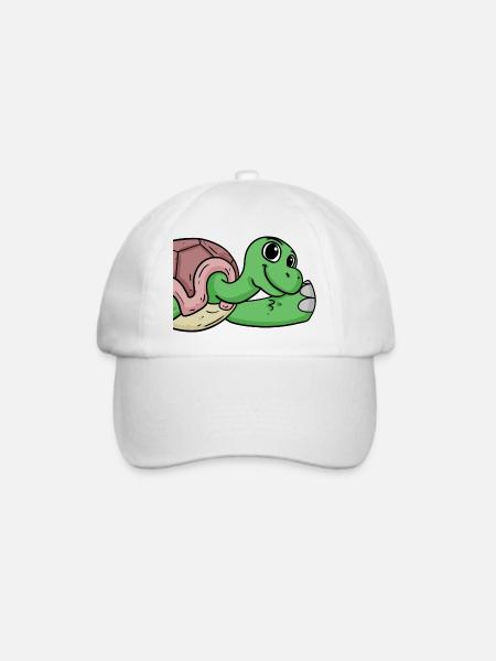 Schildkröte Gruß Begrüßung - Baseballkappe - Weiß/Weiß