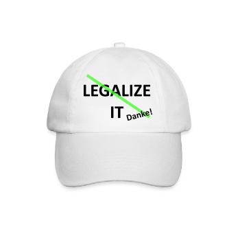 Legalize it weed Marihuana - Baseballkappe - Weiß/Weiß - Vorne