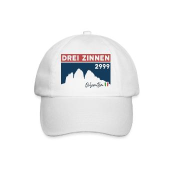 Drei Zinnen Tre Cime Lavaredo Dolomiten Wanderung - Baseballkappe - Weiß/Weiß - Vorne