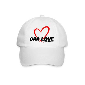 Car Love - Its a Lifestyle - Baseballkappe - Weiß/Weiß - Vorne