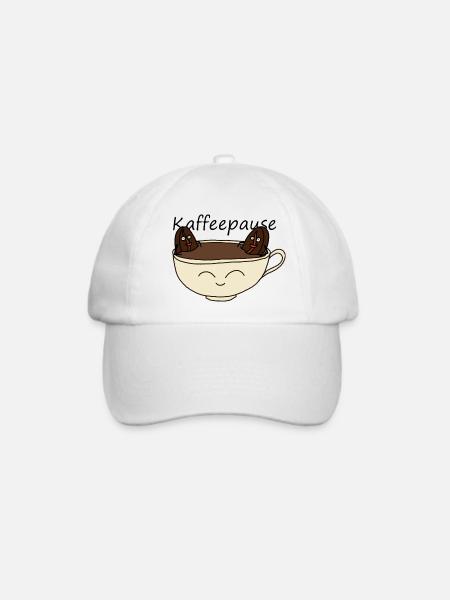 Kaffeepause - Baseballkappe - Weiß/Weiß