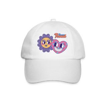 Love Psychodelic Retro-Designs Grafik - Baseballkappe - Weiß/Weiß - Vorne