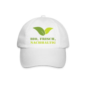 Bio Frisch Nachhaltig Biobauer Landwirt Geschenk - Baseballkappe - Weiß/Weiß - Vorne