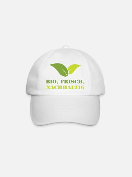 Bio Frisch Nachhaltig Biobauer Landwirt Geschenk - Baseballkappe - Weiß/Weiß