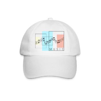Musik und Pop Art. Ich liebe Musik. - Baseballkappe - Weiß/Weiß - Vorne