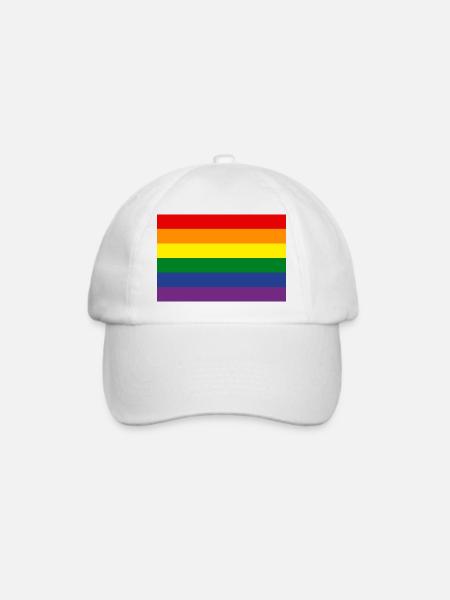 Regenbogenfahne - Baseballkappe - Weiß/Weiß