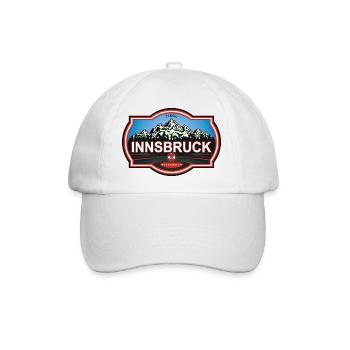 Innsbruck, Österreich - Baseballkappe - Weiß/Weiß - Vorne