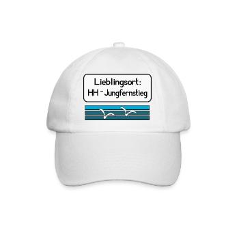 Lieblingsort HH Jungfernstieg - Baseballkappe - Weiß/Weiß - Vorne