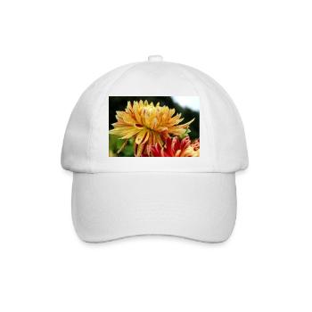 Dahlie gelb Blüte ,Blume - Baseballkappe - Weiß/Weiß - Vorne
