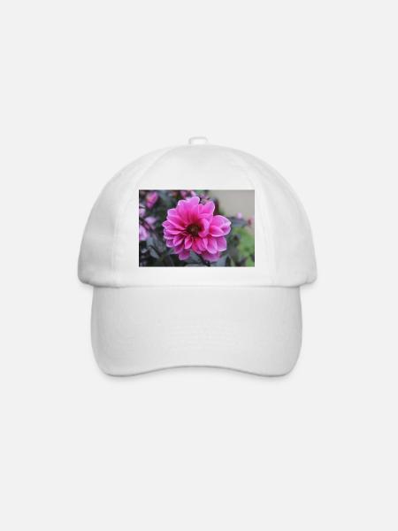 Dahlie pink rosa Blüte ,Blume - Baseballkappe - Weiß/Weiß