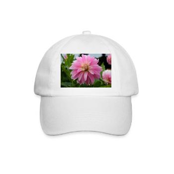 Dahlie pink rosa Blüte ,Blume - Baseballkappe - Weiß/Weiß - Vorne