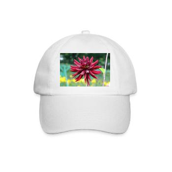 Blume rot rote Blume - Baseballkappe - Weiß/Weiß - Vorne