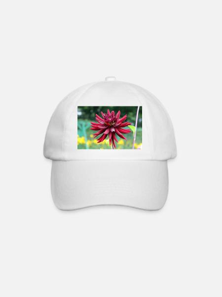 Blume rot rote Blume - Baseballkappe - Weiß/Weiß