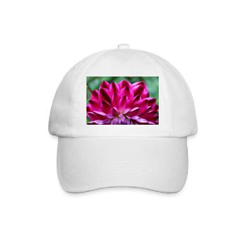Dahlie rot Blüte ,Blume - Baseballkappe - Weiß/Weiß - Vorne