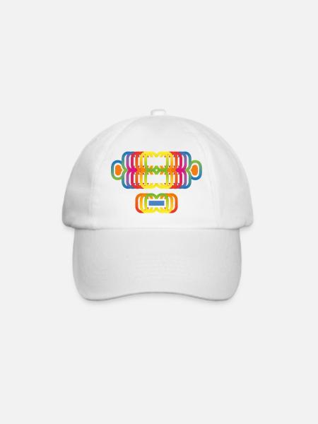 Affenfarbener Regenbogen - Baseballkappe - Weiß/Weiß