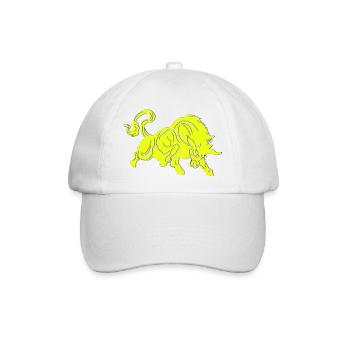 Stier Stierkopf Kopf Logo Steak Beast Gym Horn - Baseballkappe - Weiß/Weiß - Vorne