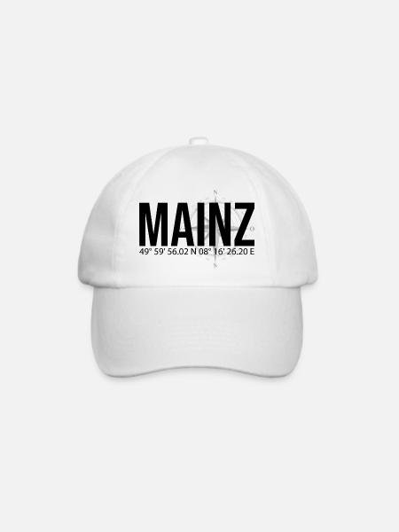 Koordinaten Mainz - Baseballkappe - Weiß/Weiß