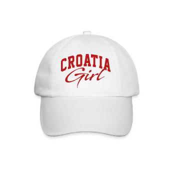 Croatia Girl Hrvatska Girl kroatien Girl - Baseballkappe - Weiß/Weiß - Vorne