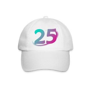Anzahl 25 mehrfarbig - Baseballkappe - Weiß/Weiß - Vorne
