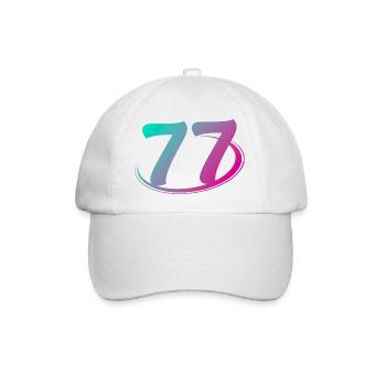 Nummer 77 mehrfarbig - Baseballkappe - Weiß/Weiß - Vorne