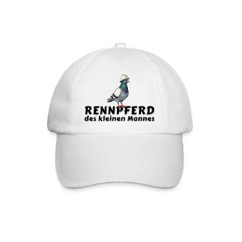 Tauben Shirt Tasse Hoodie Bergmann Rennpferd - Baseballkappe - Weiß/Weiß - Vorne