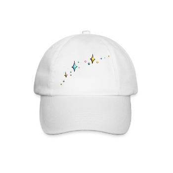 Glitzer Glitzersterne bunt - Baseballkappe - Weiß/Weiß - Vorne