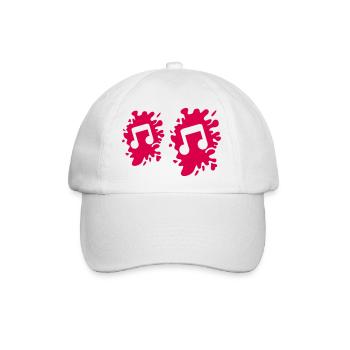Musiknote Klecks - Baseballkappe - Weiß/Weiß - Vorne