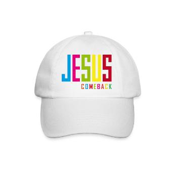 Jesus Comeback – Dein Glaubens-Statement! - Baseballkappe - Weiß/Weiß - Vorne
