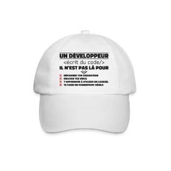 Ein schriftlicher Entwickler von The Gift Code - Baseballkappe - Weiß/Weiß - Vorne