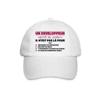 Ein schriftlicher Entwickler von The Gift Code - Baseballkappe - Weiß/Weiß - Vorne